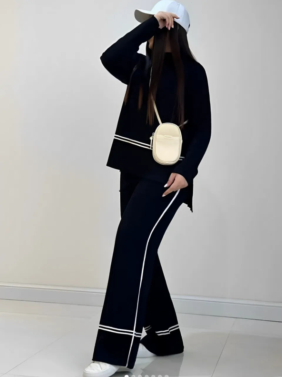 Conjunto de Tricô com Suéter Mullet Gola Alta e Calça Confortável – Kim